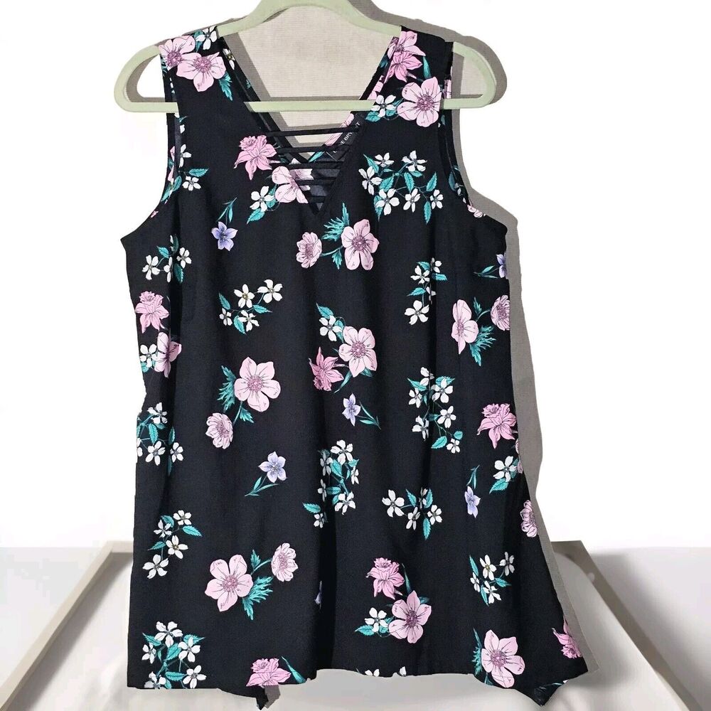 Lane Bryant Date Night Blouse Plus Size 14 Vacation Cruise Pink Floral Bohochic